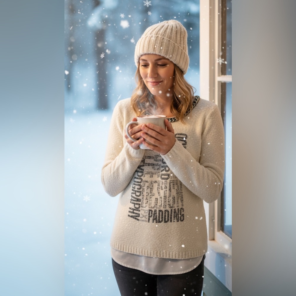 Golden Days Paris Ivory Sweater - Large